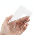 Thumb Card Case Transparent Plastic ID Tag Name Badge Holder Nurse Staff Work Card Cover Protector Bus Pass Card Sleeve.