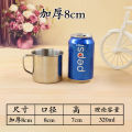 Thickened Stainless Steel Cup with Lid Metal Tea Jar Kindergarten Children's Small Water Cup with Handle Household Drinking. 