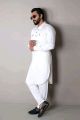 Classic White Lilen Kabli Set For Men - Panjabi - Panjabi For Men. 