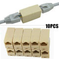 RJ45 CAT6 Ethernet Cable Coupler or Jointer 10 / 5 / 3 / 1 pcs | LAN Cable Joiner Adapter | Cat6 or Cat5e Cable Extender | Gold Plated | Computer & Network Connector (Yellow).