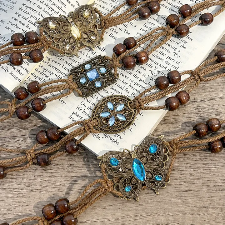 Bohemian%20Style%20Butterfly%20Rhinestone%20Woven%20Belt%20Handmade%20Wooden%20Bead%20Women's%20Belt%20Casual%20Vacation%20Style%20Waist%20Rope%20-%20Image%203