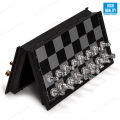 Big Size 12.5\" Square Magnetic Chess Board & Folding Large UB Golden & Silver Color. 
