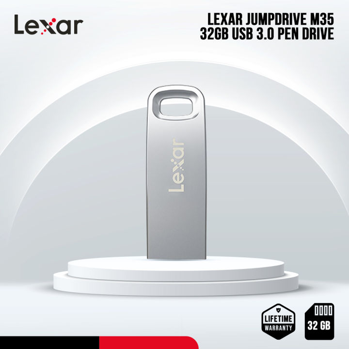 Lexar JumpDrive M35 32GB USB 3.0 Pen Drive with Durable Metal Design - With Key Chain Hole - PC/Mac Compatible