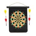 Magnetic Velvet Plastic Steel Magnet Reversible Dart Board Two-Sides with 4 Dart Board Game. 