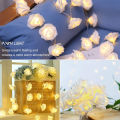 3M 20 LED Rose Flower Lights, USB Flower String Lights Rose Fairy Lights for Mother's Day Bedroom Wedding Room Decor Gift Indoor Decor. 