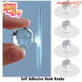 Self Adhesive Hook Knobs Cupboard Drawer Pull Handle Knobs Brand Acrylic No Drilling Mirror Cabinet Handles for Furniture Drawer Diamond Shape Hook-Ergonomic Accessories-Dhaka shopping zone. 