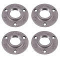 1 Inches Malleable Cast Iron Pipe Flange, Industrial Pipe Flanges for Threaded Black Pipes and Fittings 4 Pcs. 