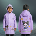 Fairy Printed Purple Children's Raincoat with Zipper & Button System – Girls & Boys | Kindergarten, Preschool & Elementary School | Backpack-Friendly Waterproof Raincoat for Kids. 