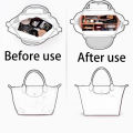 【Lejia】EverToner Felt Insert Fits For Longchamp Handbag Liner Bag Organize Cosmetic Bag Felt Cloth Makeup Bag Support Handbag lining Insert Purse Bags.