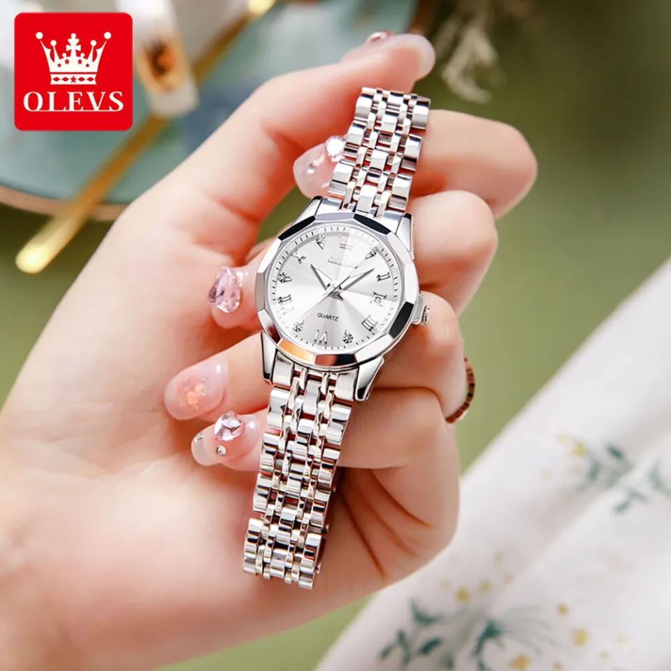 Orginal Women Analog Quartz Stainless Steel Luminous Date Two Tone Luxury Casual Wrist Watch Daraz .bd