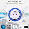 EU Timer Switch Timer 24 Hours Plug In Mechanical Grounded Programmable Smart Countdown Loop Switch Socket Indoor Auto Power Off. 