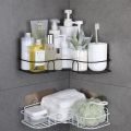 Bathroom Corner Storage Shelves Wall Mounted Rack Shampoo Holder Iron Shower Drain Basket Punch-Free Organizer Bath Accessories_ D Shop.