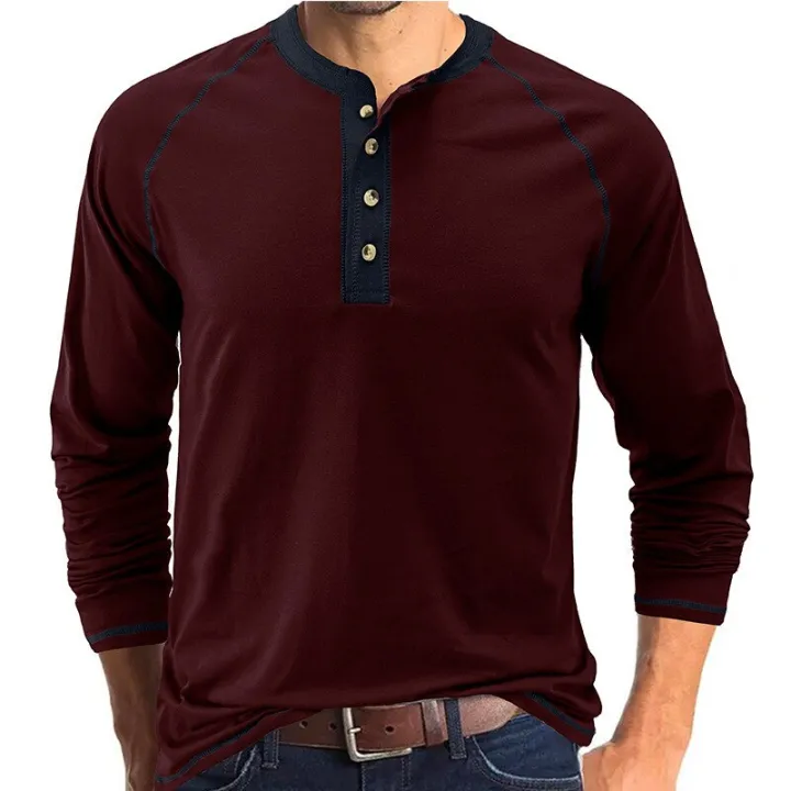 2023%20New%20Long%20Sleeve%20Cotton%20T%20shirts%20Men%20Fashion%20Henry%20Collar%20Men's%20T-shirt%20Spring%20Summer%20Quality%20Brand%20Men%20Clothing%20-%20Image%202