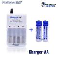 Battery Charger Combo including 2 Unit Doublepow AA Size Rechargeable Battery Pack. 