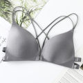 Front Buckle Korean Style Girls' Clothing All-Match Beauty Back Cross Spaghetti Strap Early High School Student Underwear Push up Small Size Bra.