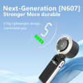 Mini Turbo Wind Cannon N607 Handheld Fan, 10m/s Strong Wind 5 Speed Portable Hand Fan with Digital Display, 1200mAh Rechargeable Foldable Pocket Fan, 12H Long Lasting Small Cooling Fan for Outdoor Travel Picnic .