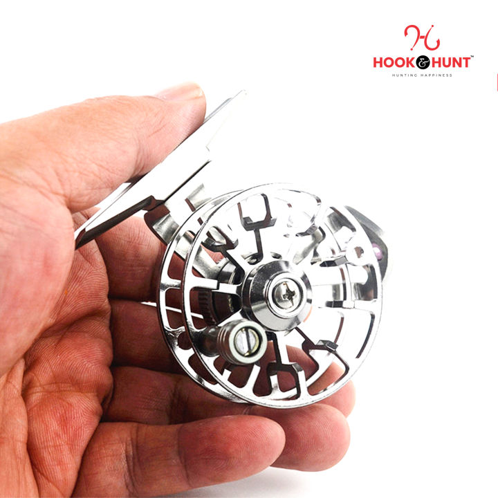 Silver%20Colour%20Full%20Metal%20Fly%20Fishing%20Reel%20Ultralight%2050g%20%E2%80%93%20Long%20Distance%20Ice%20Fishing%20Reel,%20Front%20Drag%20(Hook%20&%20Hunt).%20-%20Image%204