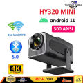 HY320 Mini Projector Portable 4K Video Support Native 720P & 1080P Cinema Outdoor Android 11 Beam Projector Upgraded Version Android 11.