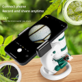 Kids Science Microscope Kit Spare Parts Accessories 60-180X Educational Mini Pocket Handheld Smart Phone Microscope with LED Light White+Black. 