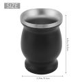 Yerba Mate Gourd Set Double-Wall Stainless Steel Mate Tea Cup and Bombilla 8 Ounces Bombillas Yerba Mate Straw - Black. 