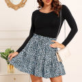 amazon women's high waist fashion print skirt shein style small floral leopard print a-line skirt women. 