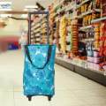 Foldable Shopping Bag Luggage Trolley Large Capacity Portable Grocery Cart Collapsible Grocery Bag Foldable Trolley Tote Bag for Home Travel. 