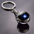 Planet Moon Earth Sun Glass Ball Pendant Car Key Chain Keyring Bag Hanging Decor. 