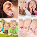 Cartoon 3D Gems Sticker Earrings for Girls 60-360pcs Self-Adhesive Glitter Crystal Stickers Toddler Kids Ear Sticky Jewelry Toys. 