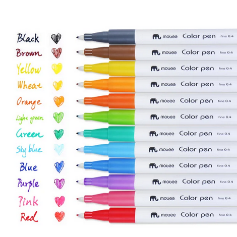 Mobee Water Color Fineliners 12 different colours