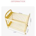 Kawaii Macaron Minimalist Desk Desktop Organizer Storage Rack Student Dormitory Folding Hollow Shelf Skin Care Storage Shelf. 