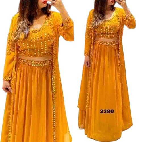 Georgette%20Embroidery%20Ready%20Made%20Party%20Koti%20Lehanga%20for%20Women%20-%20Image%203