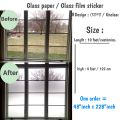 Waterproof frosted glass film sticker / self adhesive glass paper. 122cm x 304cm/ ঘোলা।. 