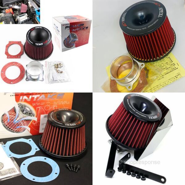 Apexi Universal Car Intake Air Filter 75mm Dual Funnel Adapter Air ...
