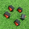10Pcs - 6A 2Pin RED BLACK Color MICRO ON OFF Switch 2 Pin 6A 250VAC 2 Positions Switches Power Rocker Switches.
