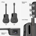 LAVA ME 3 Carbon Fiber Guitar Acoustic Electric Smart Guitar with Tuner, Recording and Beat Functions, Multiple Performance Effects, Beginners, Adults, Right Travel Guitar(38inch White Ideal Bag). 