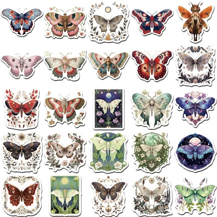 10/30/50PCS%20Colorful%20Moth%20Animal%20Cute%20Stickers%20Cartoon%20Decals%20Kids%20Toy%20DIY%20Diary%20Suitcase%20Scrapbook%20Laptop%20Bike%20Funny%20Sticker%20-%20Image%205