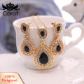 Carat Women Rhinestone Waterdrop Pendant Necklace Stud Drop Earrings Jewelry Set. 