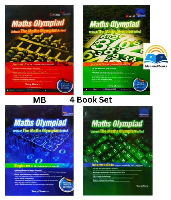 Maths Olympiad Unleash The Maths Olympian In You Junior -1&2, Intermediate, Beginner (4 Book Set)