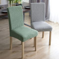 Dining Room Chair Covers Waterproof Elastic Jacquard Chair Cover With Back Anti-dirty Checked Stretch Fabric For Protector Chair. 