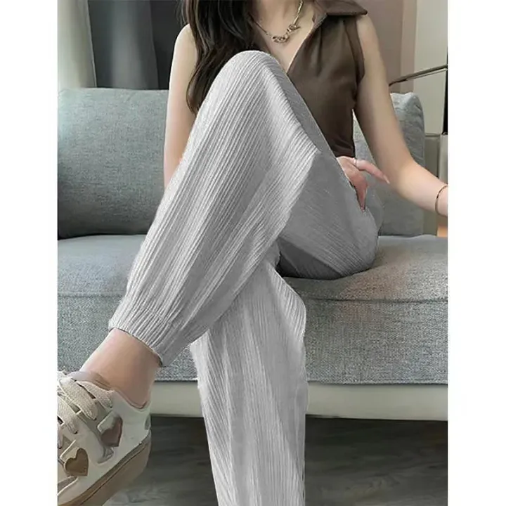 Ladies%20Summer%20Casual%20Ankle%20Length%20Harem%20Pants%20Cotton%20Crepe%20Streetwear%20-%20Image%202