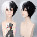 Cos Gift Anime Danganronpa Monokuma Wig Cosplay Costume Dangan Ronpa Men Women Short White Black Synthetic Hair Halloween Wigs. 