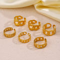 Dainty 18K PVD Gold Stainless Steel Link Chain Retro Rings Polished Non Tarnish Jewelry Ring For Women.
