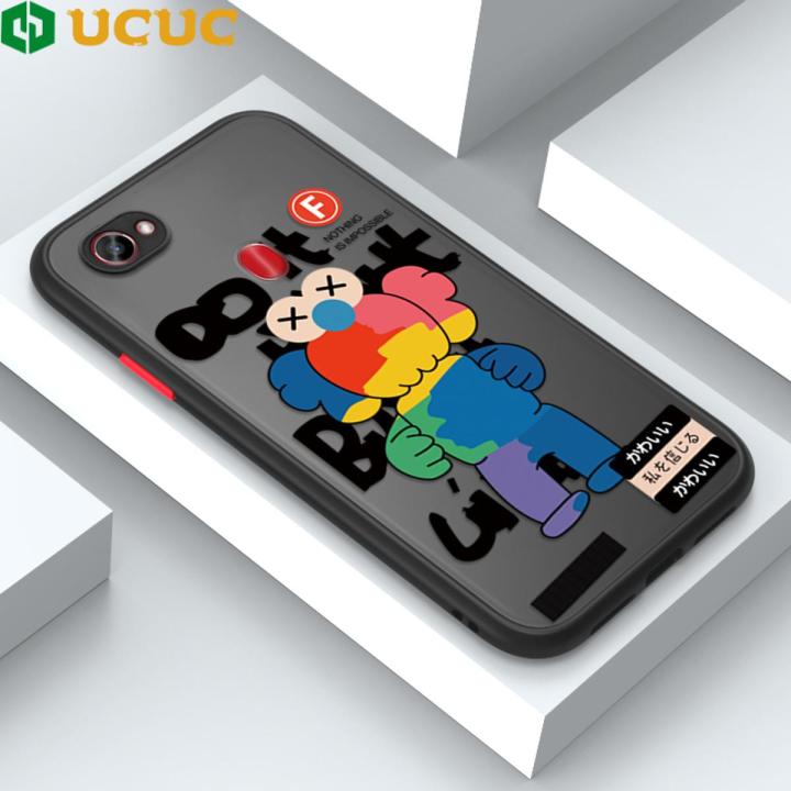 UCUC for OPPO F7 F7 Pro Back Cover Colorful Bear Frosted Transparent Hard Phone Case Thin Shockproof Full Cover Camera Protect Case