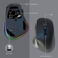HXSJ H5 Multi-Device Performance Mouse USB BT Mouse Backlit Rechargeable Ergonomic Mice Optical Mouse Office for Computer PC.