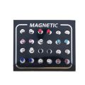 【Shop the Latest Trends】 12Pairs/Set Unisex Rhinestone Inlaid Magnetic Stud Earrings Non Piercing Jewelry.