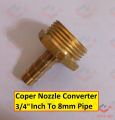 Copper Nozzle Converter 3/4″ Inch To 8mm Pipes Outer Patch System Copper Body Heavy Duty Use For AC DC Water Pump DIY. 