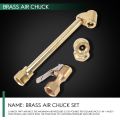 3 Pack Heavy Duty Brass Air Chuck Set, 1/4 Inch Brass Air Chuck for Tire Inflator Gauge Compressor Accessories. 