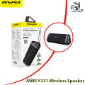 Awei Y331 TWS Outdoor Waterproof Speaker Bluetooth Wireless Stereo Super Bass Sound Support TF Card 2000mAh For Travel Party - Black.