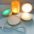 Round Wooden LED Night Light Base Decorative Display Stand For Crystals Glass Ball Decor. 