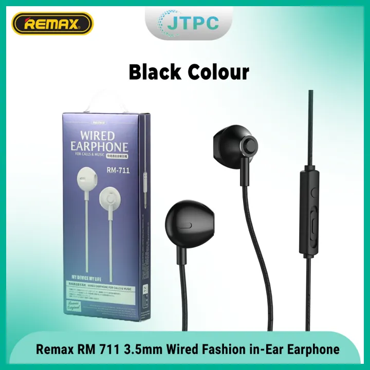 Remax RM-711 Earphone Wired Noise Cancelling Fashion In-Ear Earphone ...
